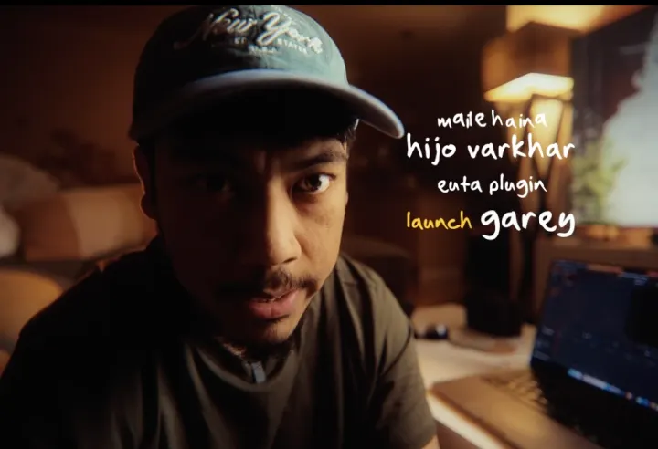 Ajay with handwritten captions beside him: maile haina, hijo varkhar, euta plugin, launch garey